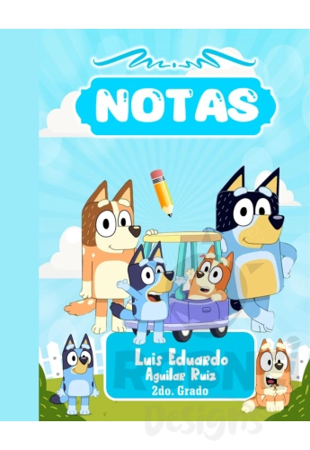 Bluey Portada Cuaderno Cosido 19 x 24